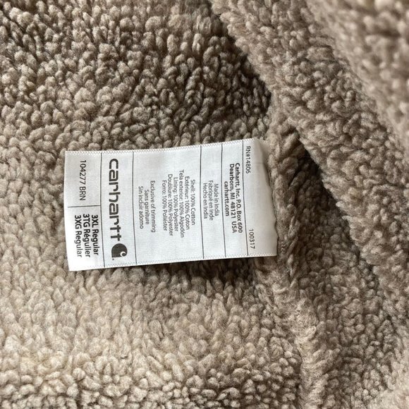 Carhartt Men's 104277 Brown Sherpa Lined Vest Full Zip Size 3XL NWT - Picture 8 of 14